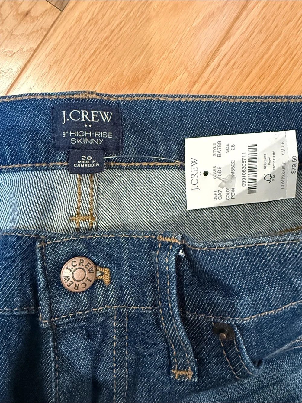 NWT J Crew Women’s High-Rise Dark Blue Skinny Jeans